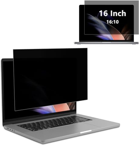 RanBluu 16 inch Laptop Privacy Screen Filter for Display,16 Removable Anti Glare Protector, Blue Light Filter Shield Film for Computer Screen & Monitor (16 16:10)