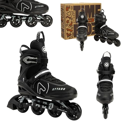 ATTABO Bricker Fitness - Patines de Ruedas para Hombre, cómodos y estables para el Tiempo Libre y de Entrenamiento con riel de Aluminio, Ruedas de Poliuretano de 80 mm, rodamientos ABEC-7, Freno TPR