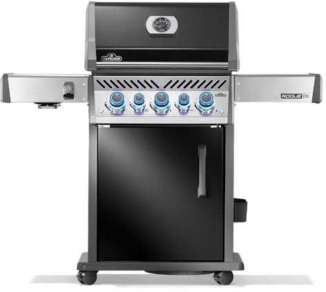 Napoleon Barbecue à gaz Rogue Pro-S Noir 3 brûleurs + 1 Sizzle Zone + 1 brûleur arriére