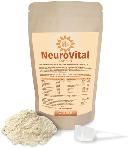 NeuroVital Komplex Pulver – Nährstoffmischung mit MCT-Pulver, Citicolin (CDP-Cholin), Magnesium & Pflanzenstoffen – Nahrungsergänzung für bewusste Ernährung & aktive Lebensweise