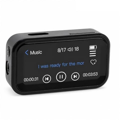 Sxhlseller Bluetooth MP3 Player Clip On, 1.47 Inch Touchscreen Portable Music Player with 32GB+256GB Expandable Storage, HiFi Lossless Sound, FM Radio, Recording for Running Workout Commute