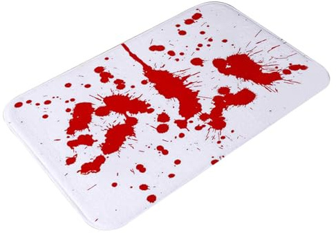 Tappetino da bagno haloween - Tappetino per impronte di sangue, tappetino horror non scivoloso | Decorazione per doccia da bagno, porta d'ingresso spaventosa per il bagno