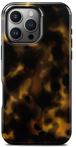 TAMUEL for iPhone 16 Pro Max Case, Cute Aesthetic Tortoise Shell Phone Case, Compatible with Magsafe, Cheetah Leopard Print Brown Retro Turtle Amber Slim Shockproof Protective Women Girl Men Cover