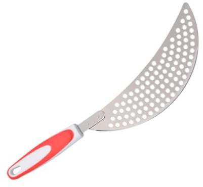 NAMOARLY Colador de Cocina de Acero Inoxidable con Mango Plástico Filtro para Escurrir Pasta y Alimentos Práctico Drenaje para Ollas Color Naranja para Mayoría de Cacerolas