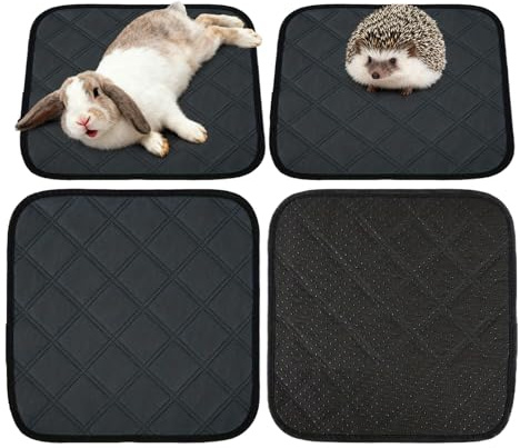 qokeeu Inserto per gabbia, 4 supporti assorbenti, lavabili, per piccoli animali, conigli, criceti, ricci, cincillà, habitat, recinti, animali domestici