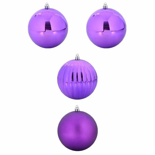 vidaXL Christmas Bauble Set 4 pcs Lilac, Living Room Decor, Traditional Christmas Baubles, Modern Ornaments, Holiday Tree, Elegant Seasonal Decorations
