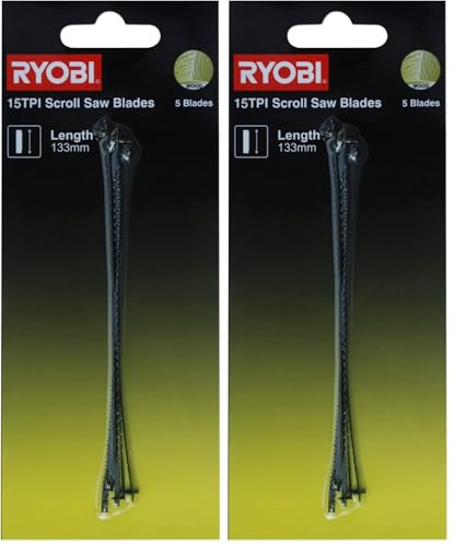 RYOBI - 5 lames à chantourner 15 TPI 133 mm pour scie à chantourner RSW1240G - SSB15TPI (Lot de 2)