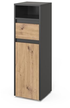Vicco Midischrank Majest, Artisan, 30.2 x 96.3 cm | mit Schublade und Tür, zur Aufbewahrung von Badutensilien und kombinierbar