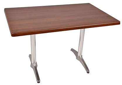 DELUKE Bistrotisch Serna 120x80cm Rechteckig Dunkelbraun Holz | Cafétisch Bartisch Gartentisch Outdoor-Esstisch