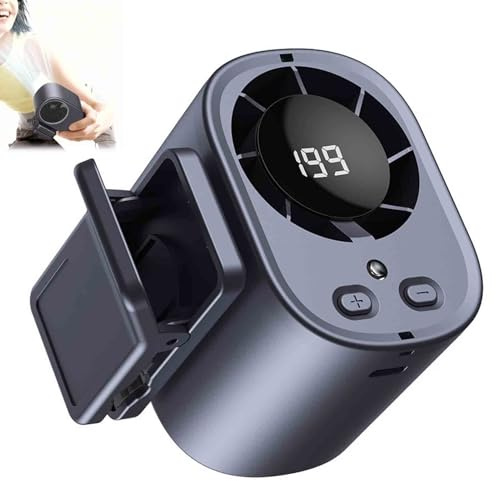 Acondicionador de aire portátil con clip para coche, mini ventiladores de refrigeración personal recargables por USB, 2026 con pantalla LED, rotación de 360°, 199 velocidades ajustables para el hogar