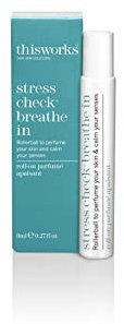 This Works Stress Check Breathe In, 8 ml - 100% Natural Essential Oil Rollerball for Relaxation - Calming Pulse Point Aromatherapy Roll On Infused with Eucalyptus, Frankincense and Lavender