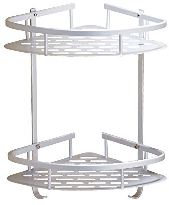 Rinconera de baño Multiply-X, estante para ducha de aleación de aluminio anodizado, con 2 estantes, montaje en pared, capacidad para jabón, champú y limpiador facial