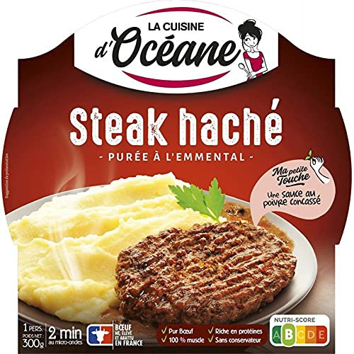 LA CUISINE D OCEANE - Steak Haché Charolais Purée À L'Emmental 300G - Lot De 4