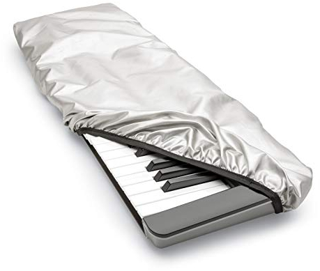 Maloney StageGear Piano Keyboard Dust Cover for 61 Key Keyboards - Reversible Black Nylon Keeps it Free from Dust, Dirt, Moisture; Silver Reflective Material Protects from Sun - Medium Case (90878)