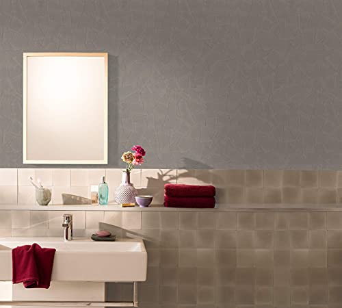 marburg Steintapete Grau Vliestapete mit Steinoptik für Schlafzimmer Wohnzimmer Made in Germany 10,05 m x 0,53m