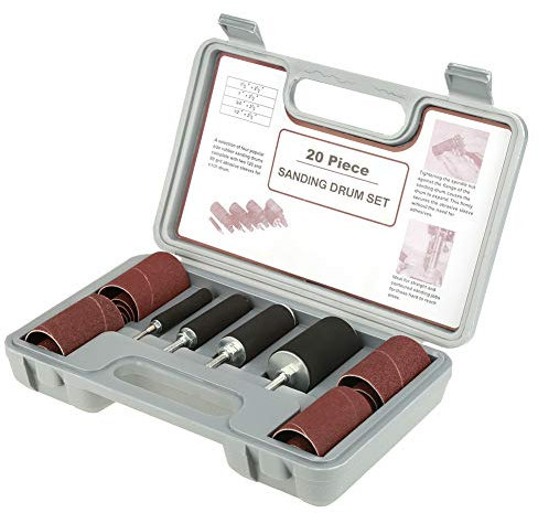Kit levigatrice a tamburo, set di utensili per levigatrice a tamburo per levigatura mandrino 20 pezzi con custodia per trapano