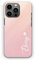 Personalised Initials Phone Case For Apple iPhones, 16, 15, 14,13, 12, 11, Pro Max, Mini, XR, SE Pink Marble with White Side Name and Heart, Marble Print Hard Phone Cover