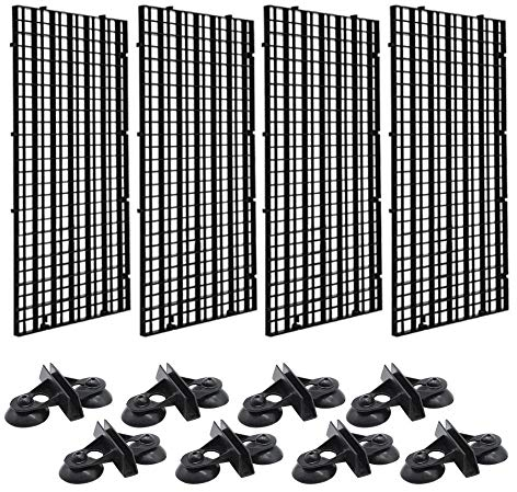 N/T 4 Stück Aquarium Trennwand Aquarium Tank Grid Trennung Brett Kunststoffgitter Fisch Tank Isolation Divider Filter Tablett Board Mit 8 Stück Sauger Clip Für Mischzucht