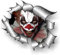 Groß Böser Clown Vinyl Aufkleber (20cm x 15cm)