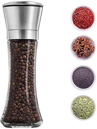 Yugefom Salt and Pepper Grinder – Cute Stainless Steel Salt and Pepper Mill with Adjustable Coarseness - Top Salt and Pepper Shakers (T1)