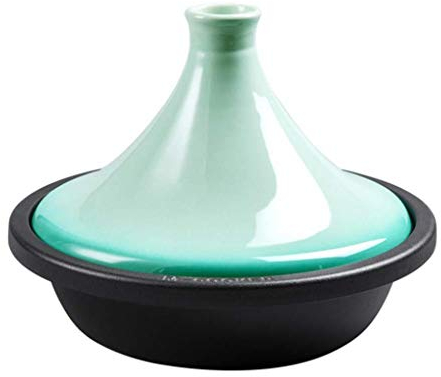 MYYINGBIN Pot à Tajine en Fonte éMailléE ColoréE avec Couvercle Adapté à De Cuisson Et RéGlages De TempéRature, Blue