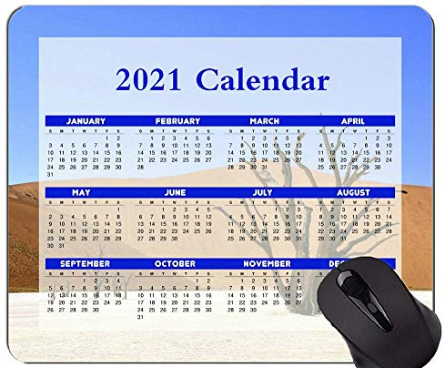 2021 Kalender-Mauspad mit Feiertagen, Baum-Wüsten-Mauspads