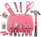 Apollo 67pc Pink Tool Kit Set – Stylish Household Toolbox with Clutch-Bag Design, Complete Basic Hand Tools for Home Repairs & Maintenance, Ideal Gift for Women & Ladies