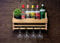 Wooden Light Oak Gin Bottle and 4 Balloon Glass holder - Wall Mounted Display (4GWO)(EM)