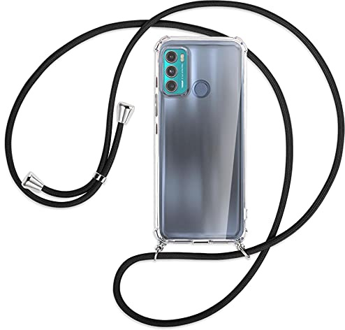 mtb more energy® Handykette kompatibel mit Motorola Moto G40 Fusion, Moto G60 (6.8'') - schwarz - Smartphone Hülle zum Umhängen - Anti Shock Full TPU Case