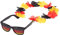 elasto form Spaßbrille mit Hawaiikette - Deutschland Fanartikel Europmeisterschaft 2024 - Auffällige Brille für Fußballfans bei der EM 2024 - Sonnenbrille mit Umhängekette