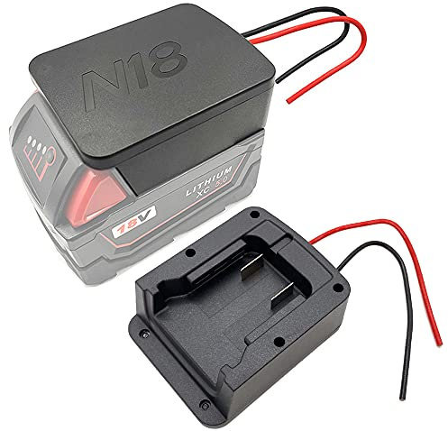 QINIZX Power Wheels Adapter for Milwaukee M18 Battery 18V Dock Power Mount Connector 12 Gauge Robotics, DIY M18 Li-ion Battery Adapter