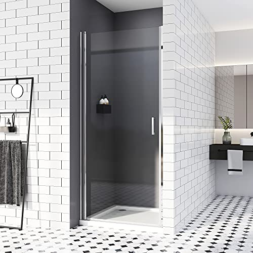 Duschtür 75cm,Nischendrehtür Schwingtür 180° Nano Beschichtung 6mm ESG-Sicherheitsglas Dusche Glastür Dusche Pendeltür Duschtrennwand Höhe 195cm