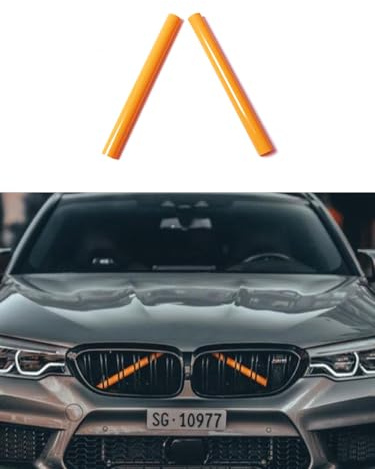 BETTERHUMZ Grille Insert Trims for BMW F20 F21 F30 F32 F34 F36 3 4 Series M Sport Style M-Performance Grill Strips Accessories (Orange) | M Sport Style M-Performance Grill Strips Accessories (Orange)