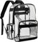 Chase Chic Klarer Rucksack, Transparent Wasserdichte Schulrucksack, Durchsichtig Strapazierfähige PVC-Buch-Tasche für Schule College Sport Beruf Reise, Schwarz