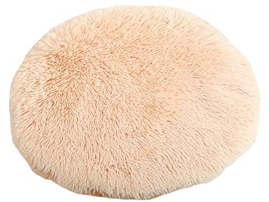 RICHRAIN Katzenkissen Rund,Plüschkissen für Katzen und Hunde, rund, warme Matte, weich und bequem, für Wohnzimmer (Beige, M 47CM)