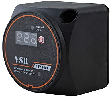 Spannungs Trennrelais,Asudaro Vollautomatisches Batterietrennrelais 12V 140Ampere Batterie Isolatoren (VSR) Batterieisolator Relais Doppelbatterieisolator für Kfz Wohnmobil Boot,Schwarz