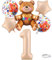 Weenkeey 1 ans anniversaire ballon ours géant aluminium feuille ballon 1 ans polyester film ballon ours thème fête 3D assis ballon anniversaire bébé douche décoration - Caramel