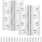 2 Pcs 100mm × 70mm Door Hinges, Leryati Stainless Steel Hinge for Wood Door Gate Hinges, Shed Butt Hinge for Internal External Doors with 16 Pcs Screws