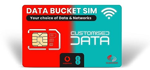 Scancom Erstellen Sie Ihre eigene Daten-SIM-Karte: Wählen Sie Ihre Daten-Bucket-Kombination zwischen EE, Three, O2 und Vodafone (Vodafone und EE, 200 GB)