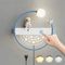 LED Innen Wandleuchte mit Touch Schalter Dimmbar Kinderzimmer Nachttischlampe Kinder Schlafzimmer Wandlampe mit Kabel Stecker Junge Mädchen Raumlampe 12W Astronaut Nachtlicht Für Wohnzimmer (Blau)