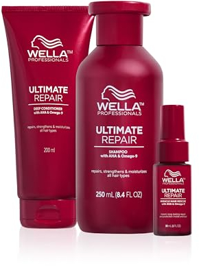 Wella Professionals Ultimate Repair Vorteils-Set – Repair Shampoo, stärkende Spülung & reparierendes 90 Sek. Haar Serum – 250 ml Feuchtigkeitsshampoo, 200 ml Conditioner, 30 ml Sprühkur
