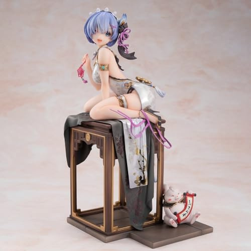 Zhongkaihua Re0 Rem Figur 23 CM Cheongsam-Version Sitzende Haltung Anime Mädchen PVC Modell Dekoration Statue Geburtstag
