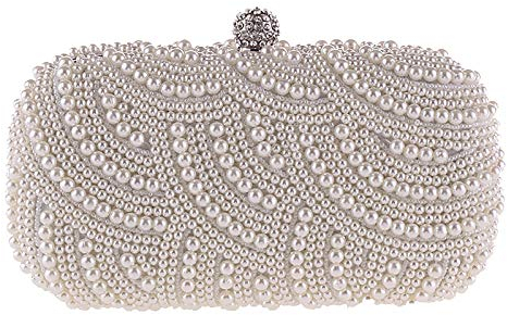 Vocdikficy Pearl Clutch Damen GeldböRse Damen Hand Abend für Hochzeit Perle Mode Clutch -