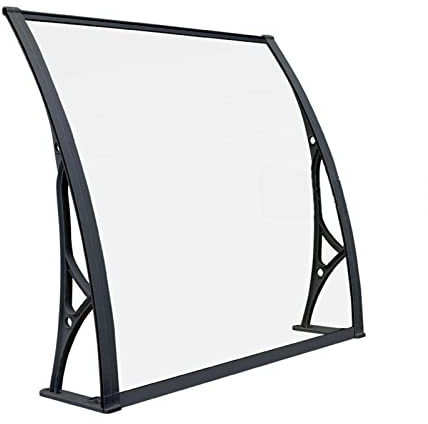 Fenster-/Türüberdachung, Polycarbonat, Haustür, Terrassenüberdachung, Türüberdachung, Außentür, Terrassenüberdachung, UV-Schutz, Regen, Schnee, Sonnenlicht, massives Blech, 80 x 280 cm (80 x 220
