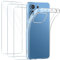 FLLAO Cover Compatibile con Xiaomi Redmi Note 13 4G(Non per 5G) con 3 Pellicola Vetro Temperato, Custodia Trasparente Ultra Sottile Silicone TPU Morbido Case Protettivo Trasparente