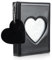Geehua Kpop Photocard Binder, Fotokartenordner, 9cm Mini Kpop Fotoalbum, Herzförmiger Ausgehöhlter Einband, Kleiner Fotokartenhalter mit Anhänger und 32 Fotokartentaschen(Schwarz)