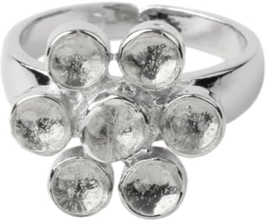Tesselite Anillo de Piedra -1 Pieza Anillo de 7 Chakras Cuentas de Piedra Anillo Ajustable Flor del Arco Iris Anillo de Mujer Joyería Personalizada de Moda, Cristal de Roca, Talla única