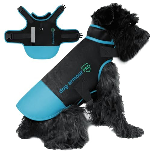 dog armour PRO Schutzweste für Hunde – Schützendes Hundegeschirr gegen Greifvogel- und Tierangriffe – Verstellbar, Würgefrei, Wasserdicht, Reflektierend