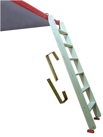 Etagenbettleiter, Bettleiter, Wohnmobil-Hochbetten, Schlafzimmerbetten Oben, Leiter mit Pedal und Haken, für Doppelhochbett (Farbe: B, Größe: 4 Stufen, 1,25 m)