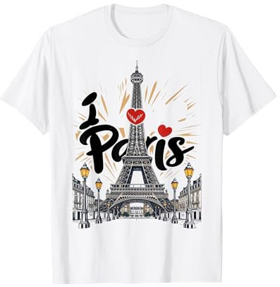 I Love Paris Tour Eiffel France Souvenir Français T-Shirt